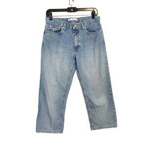 Vtg. Tommy Hilfiger Women's Mid Rise Cropped Boyfriend 25" Blue Denim Jeans Sz 6